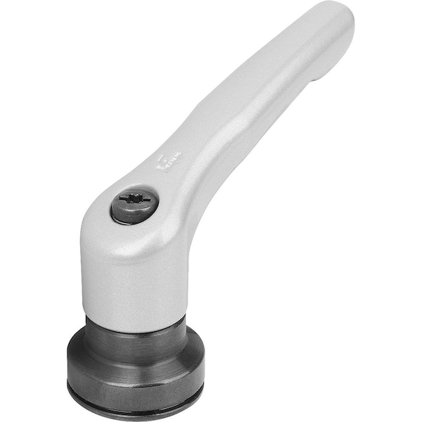 Adjustable Handle With Clamp Force Intensif Size:2 M08, Zinc Silver Met, Comp:Steel Black Oxidized